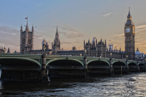 View of the Big Ben clock in London.